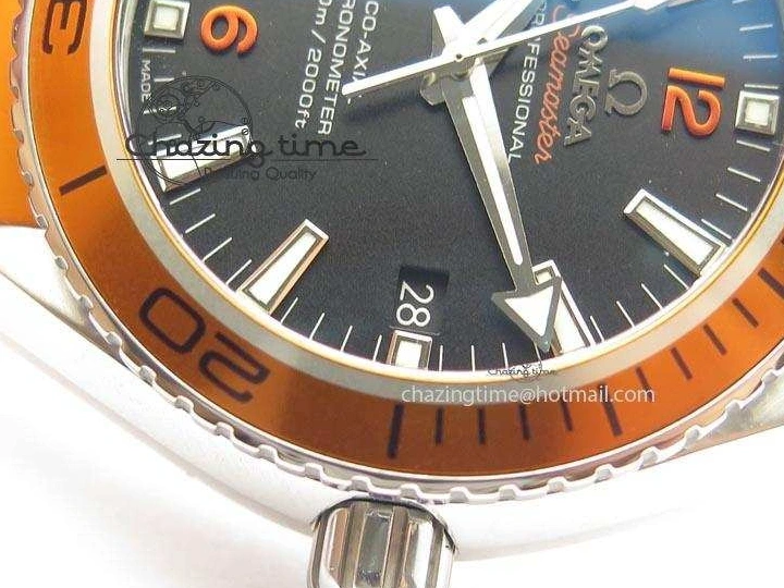 0417 Breathable Planet Ocean SS Bp Maker 45mm Orange Bezel On Orange Rubber Strap A 8221